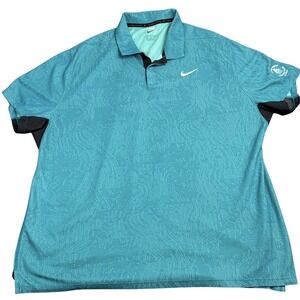 Nike Golf Men's XXL Dri Fit Polo Short Sleeve Collared Shirt Teal
